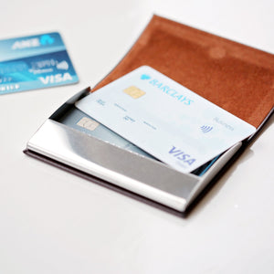 Engraved Business Card / Credit Card Holder - Wear We Met