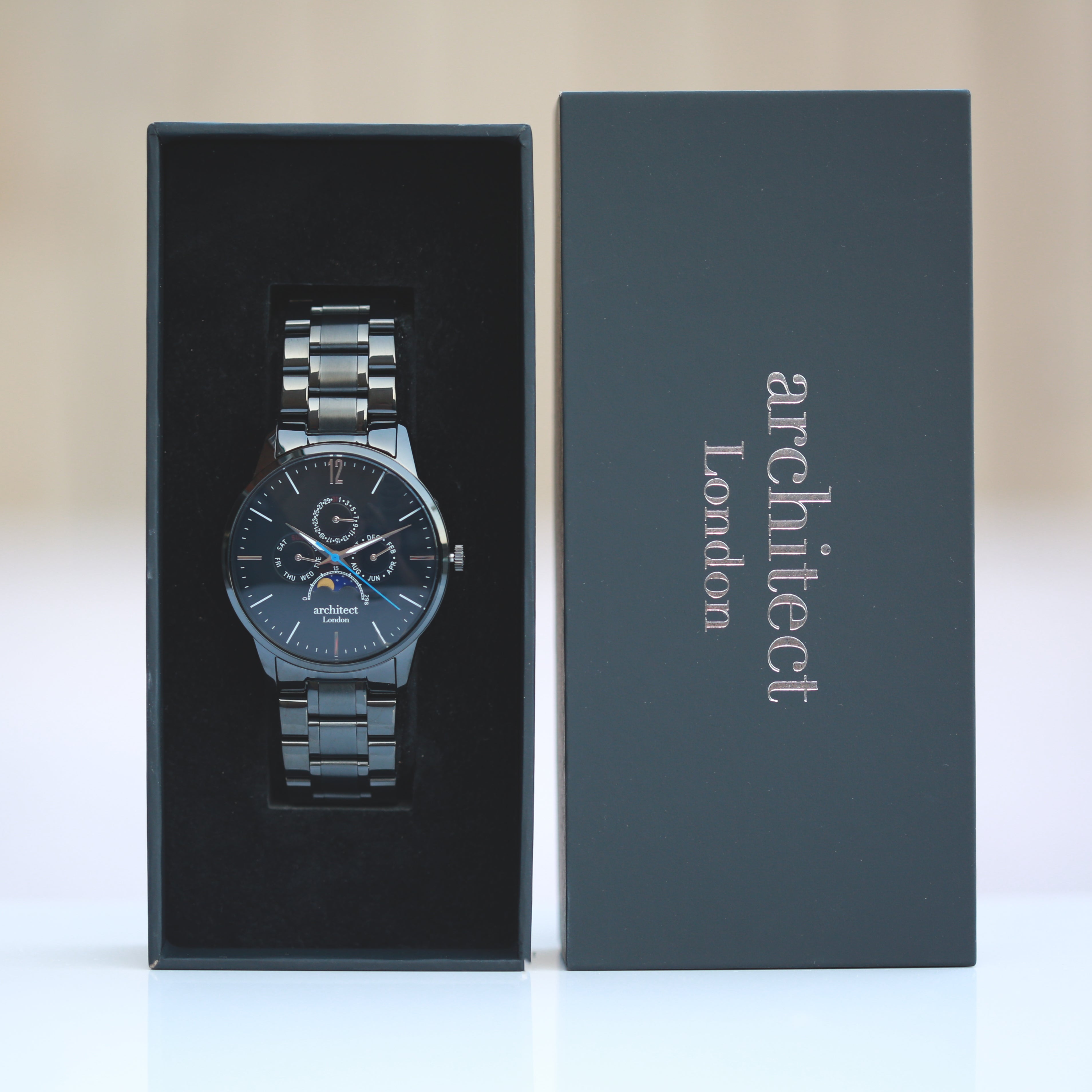 Men's Architect Apollo Black - Modern Font Engraving - Wear We Met