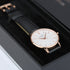 Personalised ladies Blanc watch with black strap presented in luxury gift box