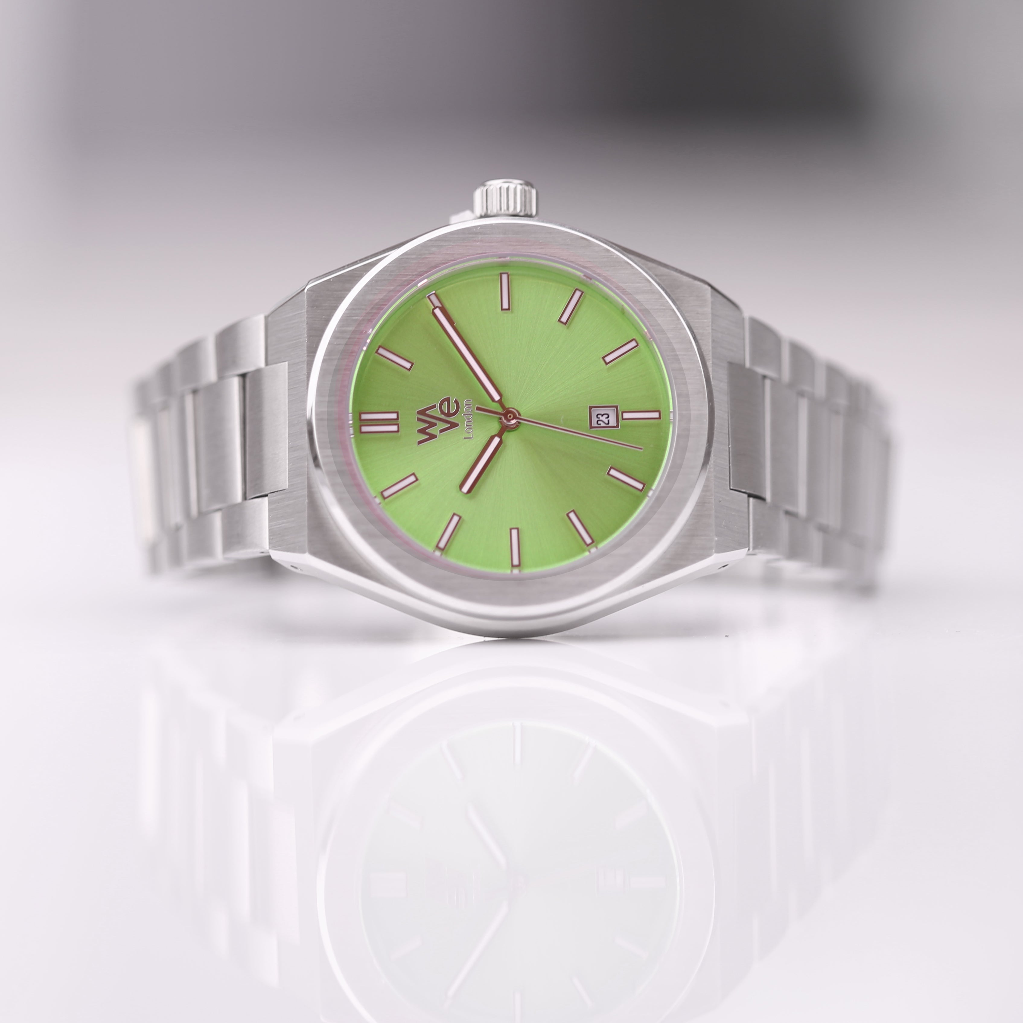 Wave by Architect in Lime Surge - Handwriting Engraving - Wear We Met