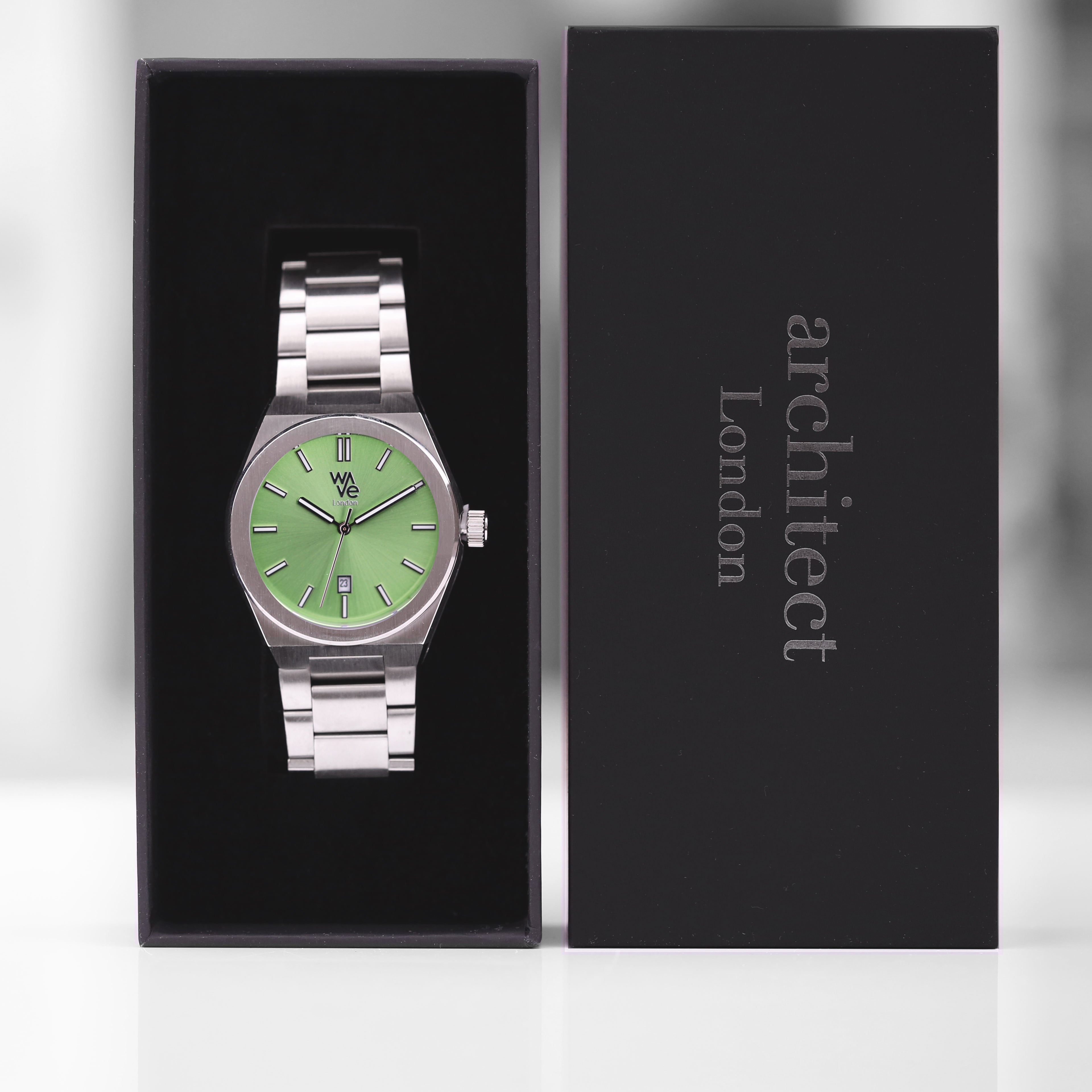 Wave by Architect in Lime Surge - Handwriting Engraving - Wear We Met