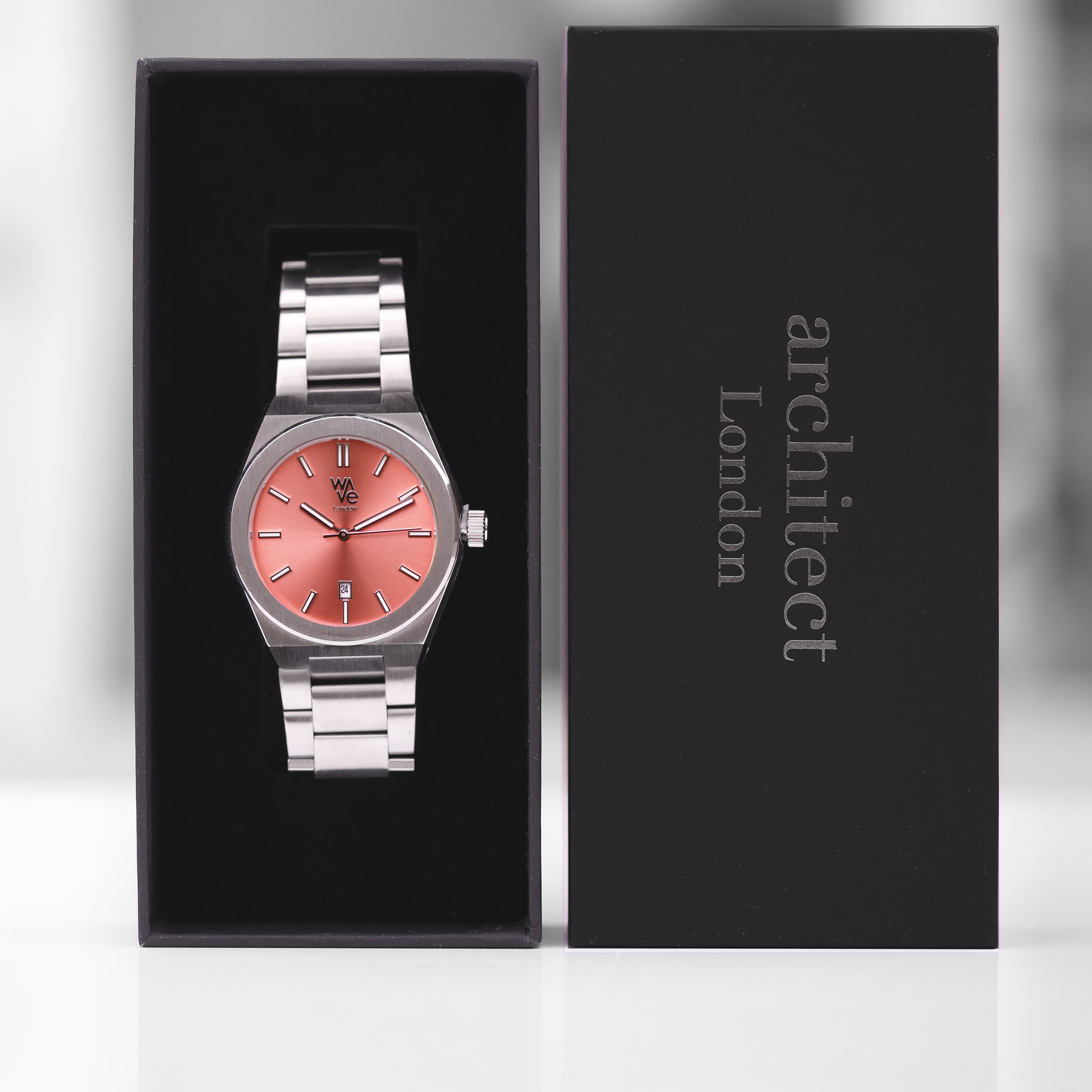 Wave by Architect in Peach Breeze - Handwriting Engraving - Wear We Met