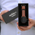 Men's Architect Motivator In Black With Walnut Strap - Modern Font Engraving - Wear We Met