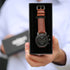 Men's Architect Motivator In Black With Walnut Strap - Modern Font Engraving - Wear We Met