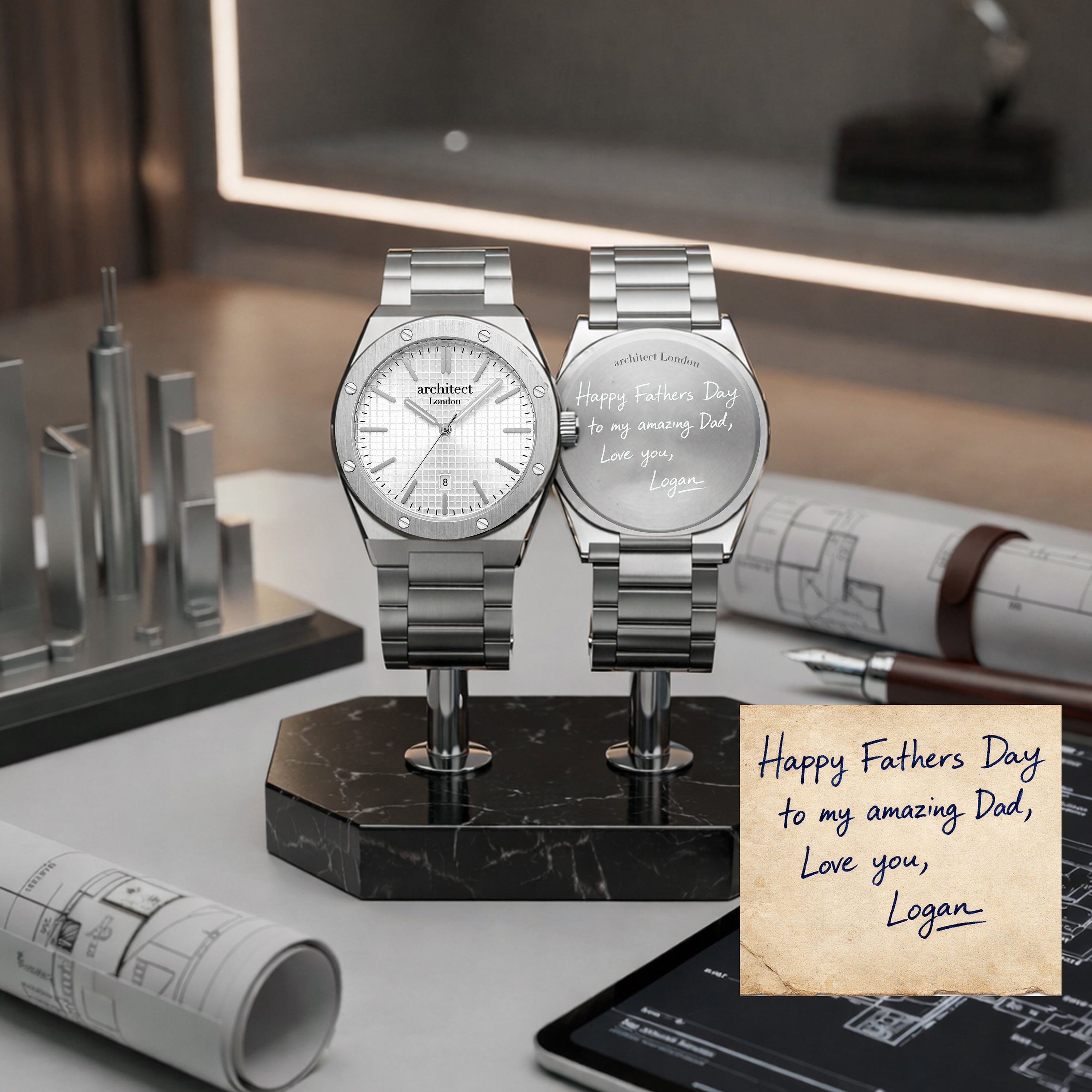 Personalised Handwriting Engraved Watch – Architect London Soho | Borough Collection - Wear We Met