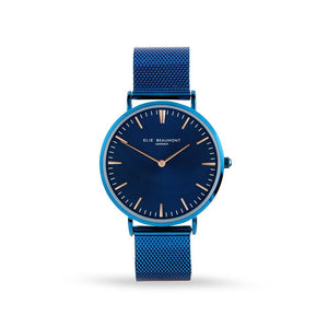 Personalised Minimalist Watch Elie Beaumont Electric Blue - Wear We Met