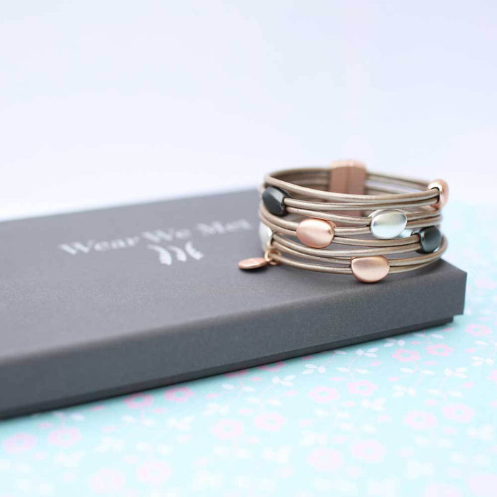 Leather Pebble Bracelet