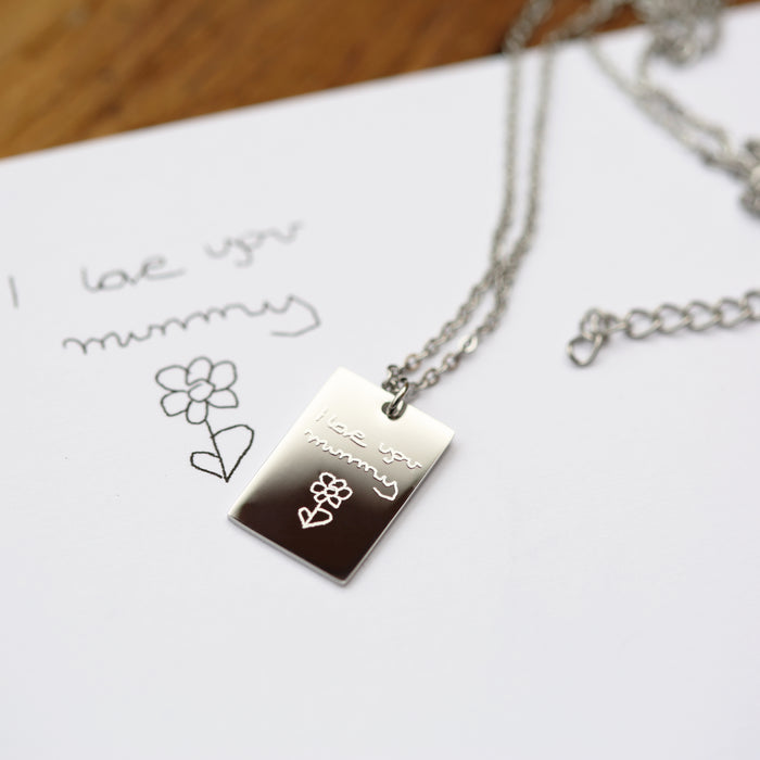 Personalised shop jewellery handwriting