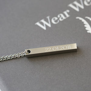 Personalised Bar Necklace - Wear We Met