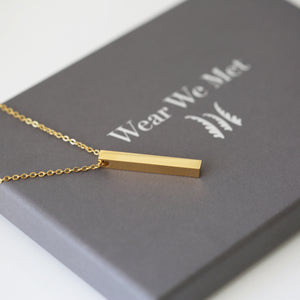 Personalised Bar Necklace - Wear We Met