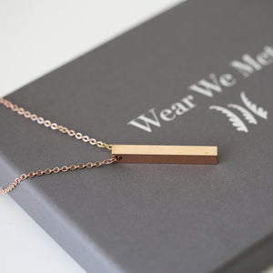 Personalised Bar Necklace - Wear We Met