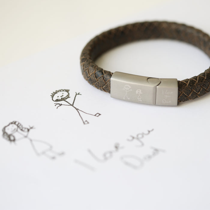 Handwriting Engraved Antique Style Bracelet - Rustic