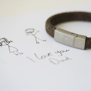 Handwriting Engraved Antique Style Bracelet - Rustic - Wear We Met