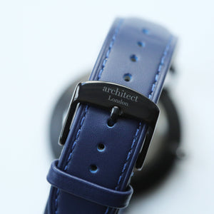Handwriting Engraving - Men's Minimalist Watch + Admiral Blue Strap - Wear We Met
