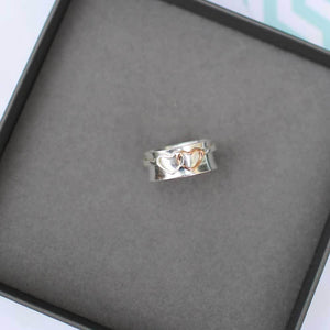 Twin Hearts Spinning Ring - Stirling Silver - Wear We Met