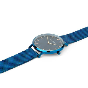 Personalised Minimalist Watch Elie Beaumont Electric Blue - Wear We Met