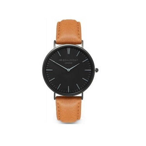 Personalised Men's Minimalist Watch In Camel - Wear We Met