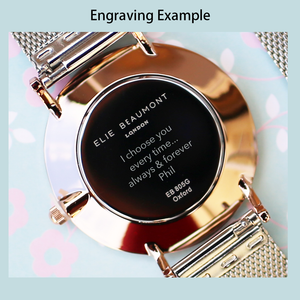 Small Elie Beaumont Engraved Dark Grey Ladies Watch - Wear We Met