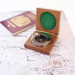 Own Handwriting Compass Personalised with Timber Box - Wear We Met