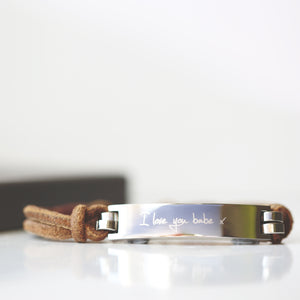 Men's Leather Tan Bracelet - Wear We Met