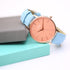 Ladies Architēct Coral - Handwriting Engraving + Light Blue Strap - Wear We Met