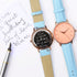 Ladies Architēct Coral - Handwriting Engraving + Light Blue Strap - Wear We Met