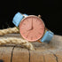 Ladies Architēct Coral - Handwriting Engraving + Light Blue Strap - Wear We Met