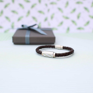 Personalised Twisted Leather Bracelet - Wear We Met