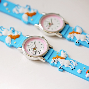Engraved Kids 3D Unicorn Watch - Light Blue - Wear We Met