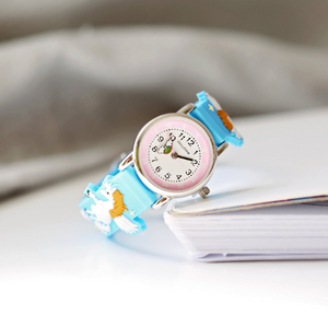 Engraved Kids 3D Unicorn Watch - Light Blue - Wear We Met