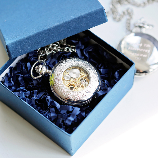 Handwriting Gift Skeleton Pocket Watch Personalised Wear We Met