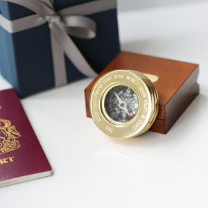 Compass Personalised With Timber Box - Wear We Met