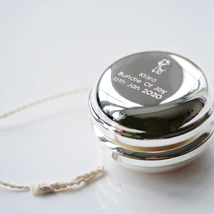 Silver Plated Engraved YoYo - Wear We Met